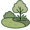 Residential landscape update with planted beds and lawn areas