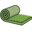 Fresh sod installation for a residential lawn